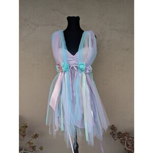 💜Handmade Fairy Pixie Dress – Lavender with Floral Tulle – 36B Base
